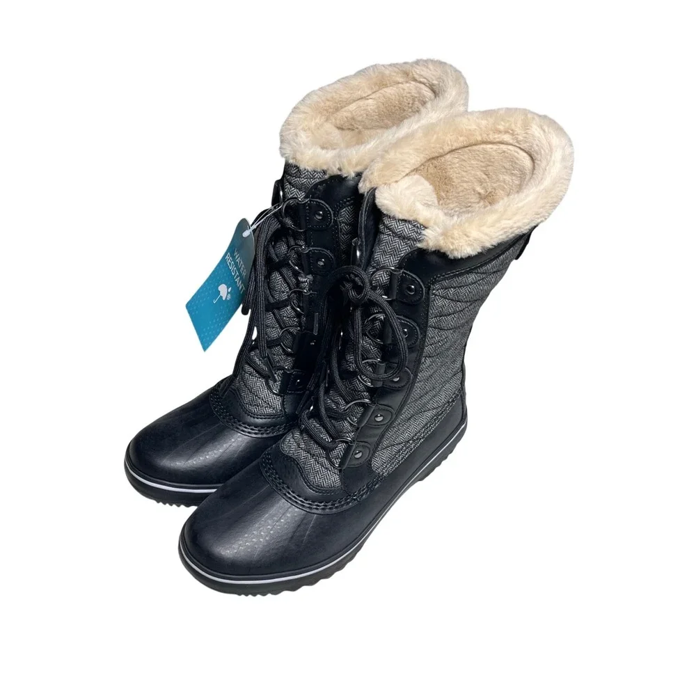 JBU‎ by Jambu Chilly Water Resistant Black Herringbone Winter Snow Boots